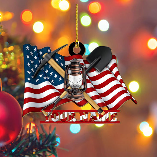 Custom Coal Miner Christmas Ornament – Personalized Name Decor Cmn4