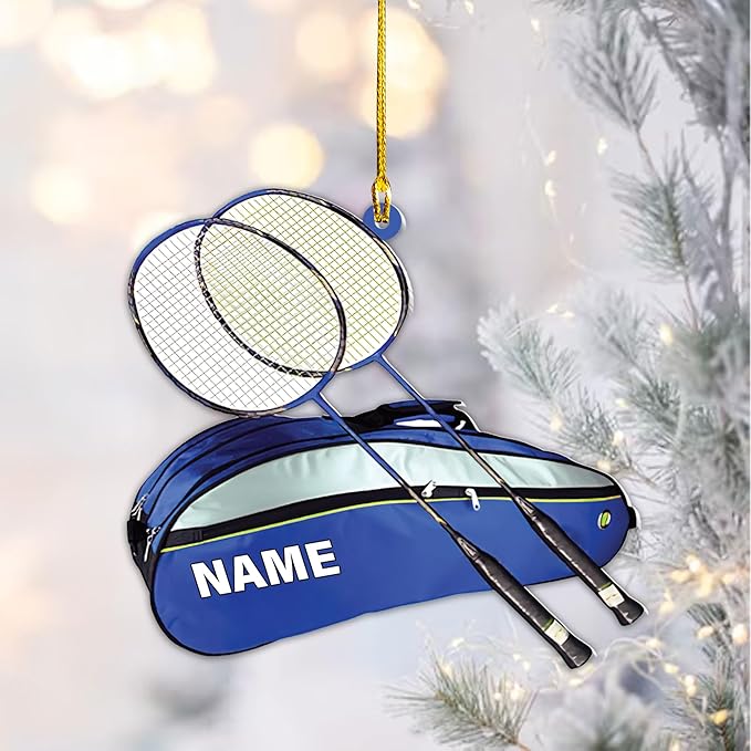 Personalized Badminton Ornament, Custom Christmas Gift for Players, Sports Lovers LL5