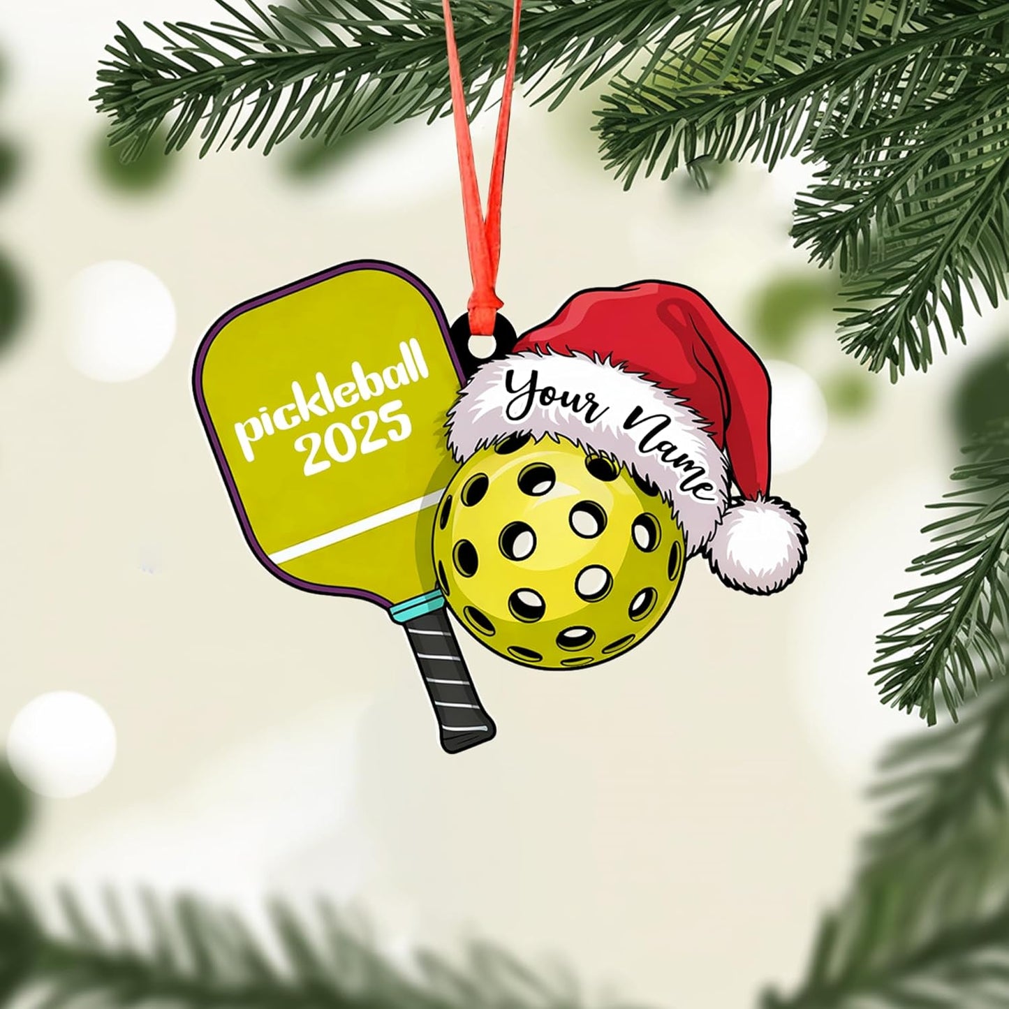 Personalized Pickleball Ornament – Custom Name & Year Paddle and Ball Christmas Ornament 7