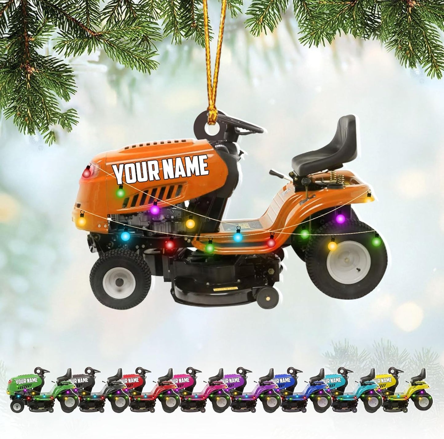 Personalized Lawn Mower Christmas Ornament | Custom Lawn Care Holiday Tree Decoration for Gardeners & Landscapers TG110