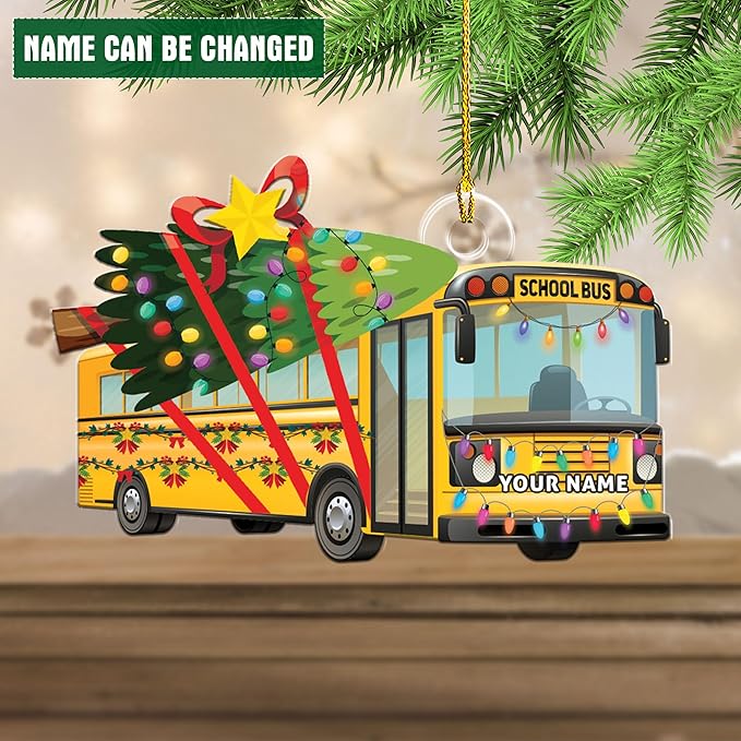 Customized School Bus Ornament - Bus Driver Christmas Gift L10