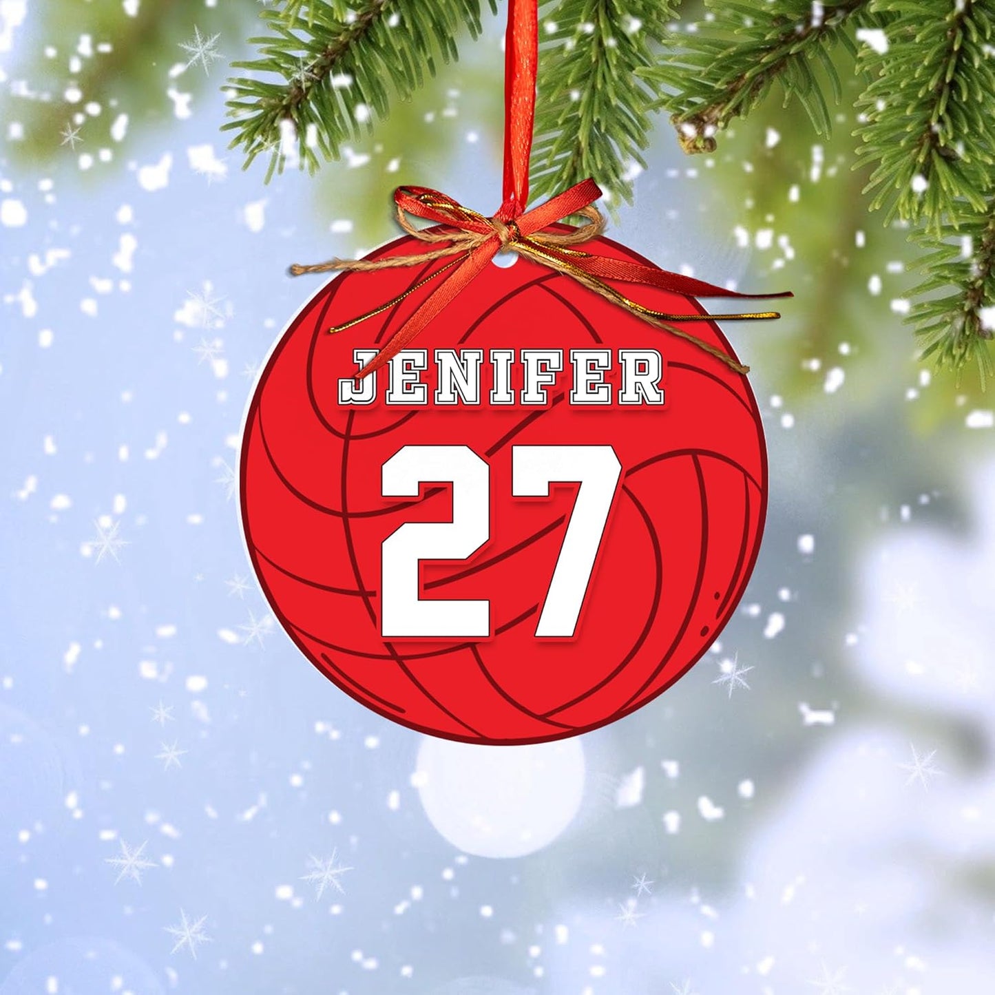 Custom Name Water Polo Christmas Ornament – Personalized Name And Number Water Polo Ornament, Sport Holiday Tree Decoration TW10