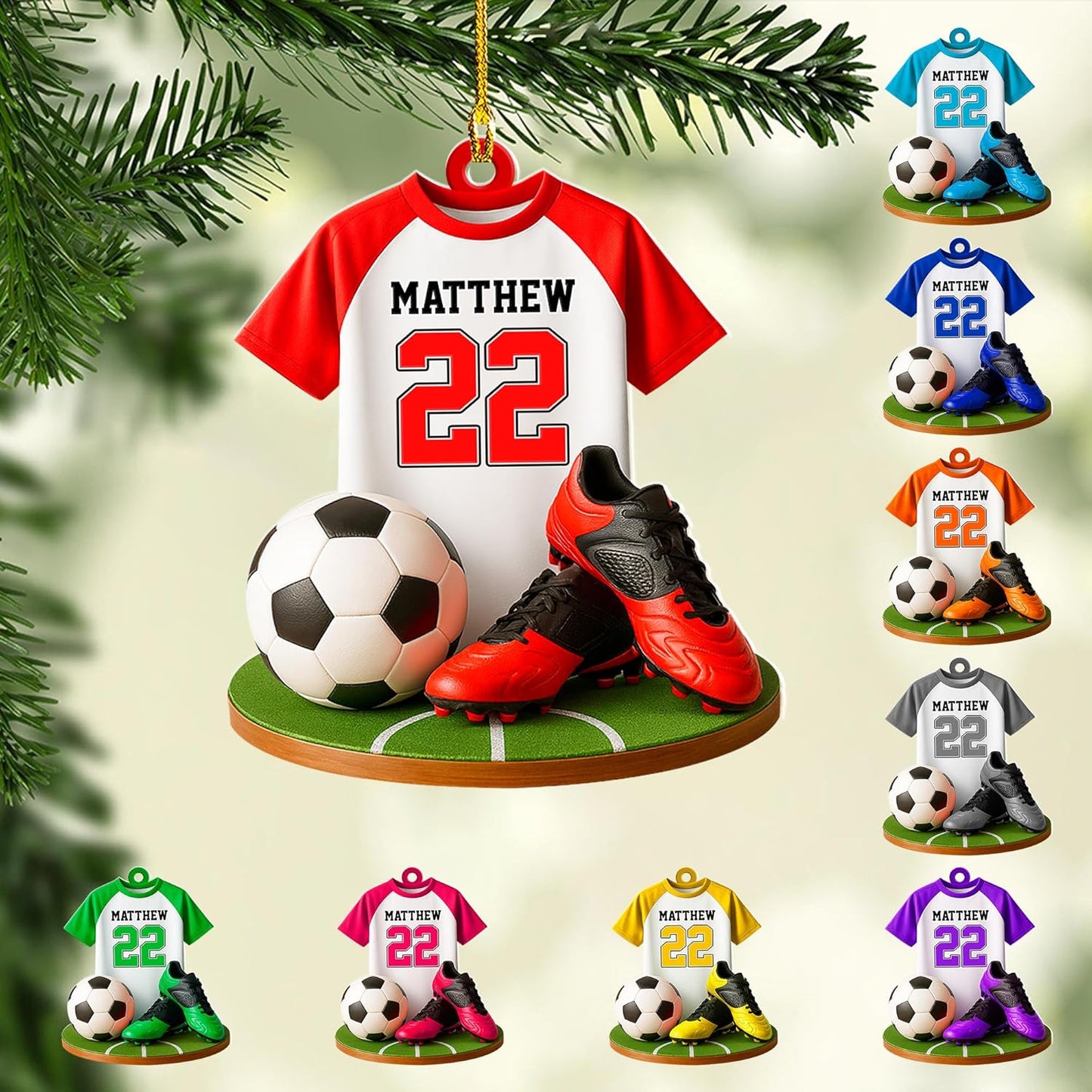 Personalized Soccer Player Christmas Ornament - Xmas Gift for Soccer Lovers C25