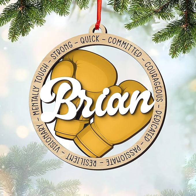 Personalized Boxing Gloves Christmas Ornament - Custom Name Boxing Ornament Gift LL26