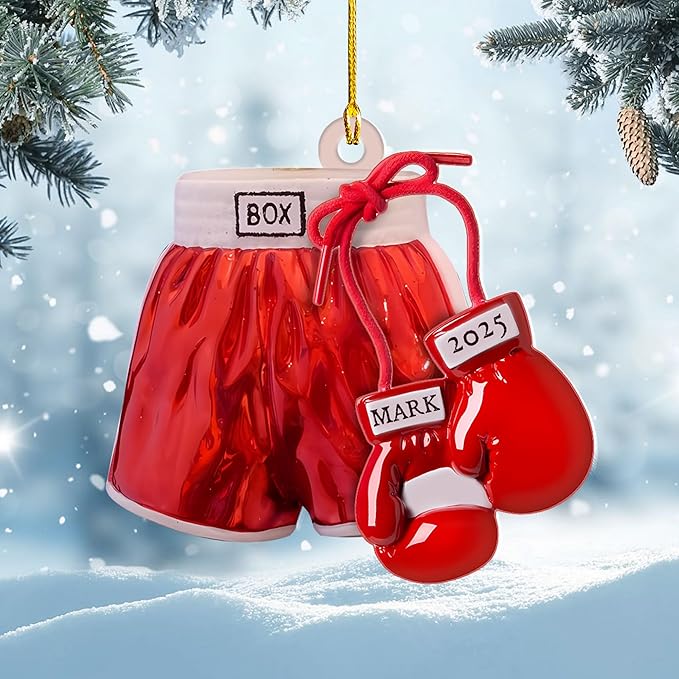 Personalized Boxing Gloves Christmas Ornament - Custom Name Boxing Ornament Gift LL36