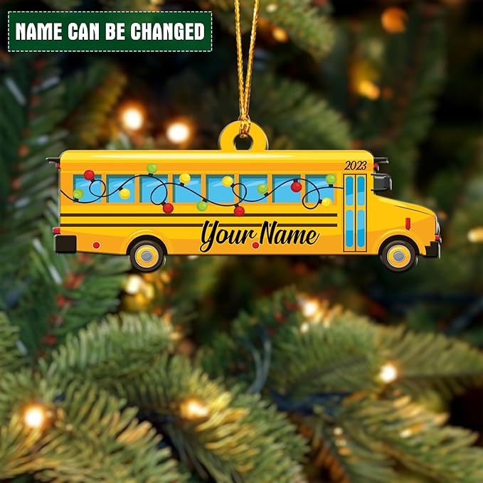 Customized School Bus Ornament - Bus Driver Christmas Gift L13