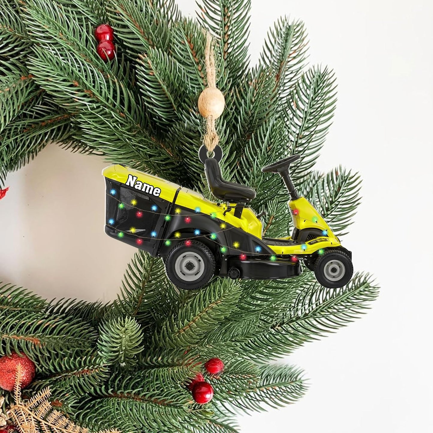 Personalized Lawn Mower Christmas Ornament | Custom Lawn Care Holiday Tree Decoration for Gardeners & Landscapers TG100