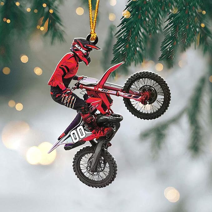 Personalized Dirt Bike Christmas Ornaments 2025 Custom Motocross Ornament Dirt bike Christmas Ornament N18