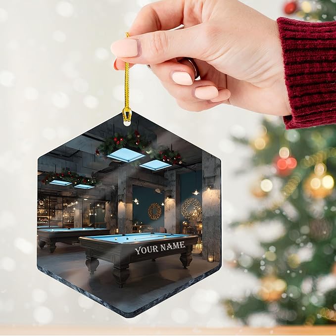 Personalized Billiards Ornament 2025, Billiards Christmas Ornaments N07