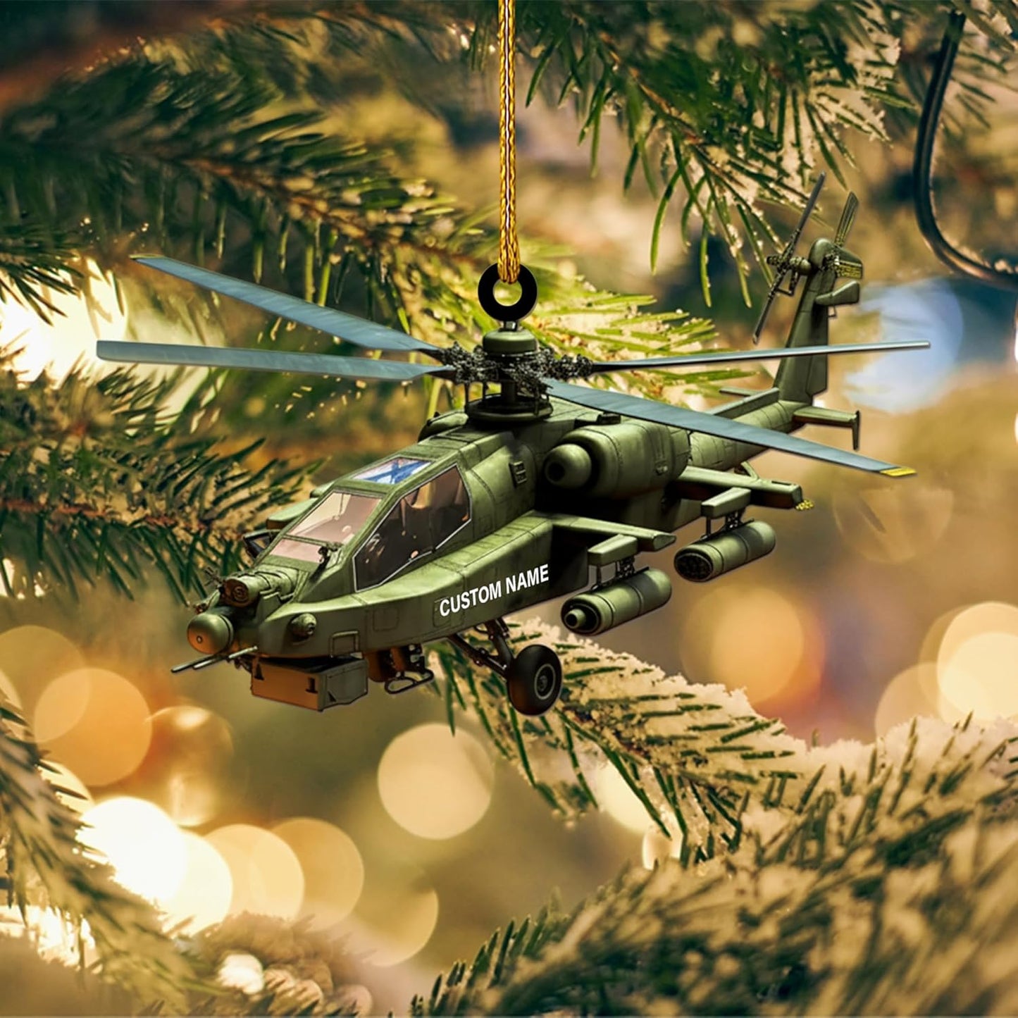 Custom Name Pilot Helicopter Christmas Ornament