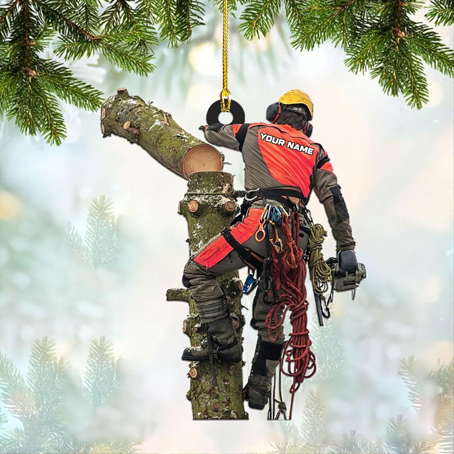 Personalized Carpenter Ornament – Woodworking Lumberjack Gift Ornament Style 898