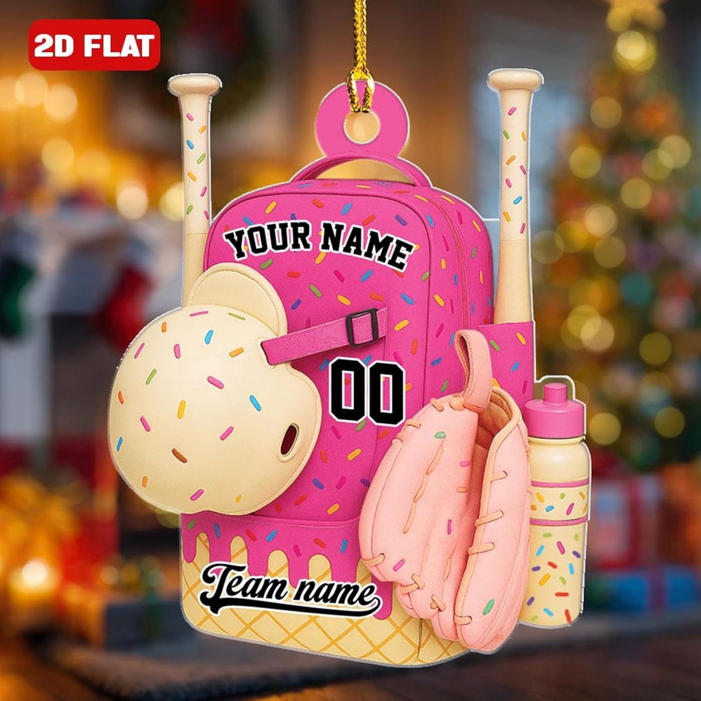 Personalized Baseball Christmas Ornament – Custom Name Acrylic Ornament, Sports Holiday Decoration, Baseball Player Gift TH24