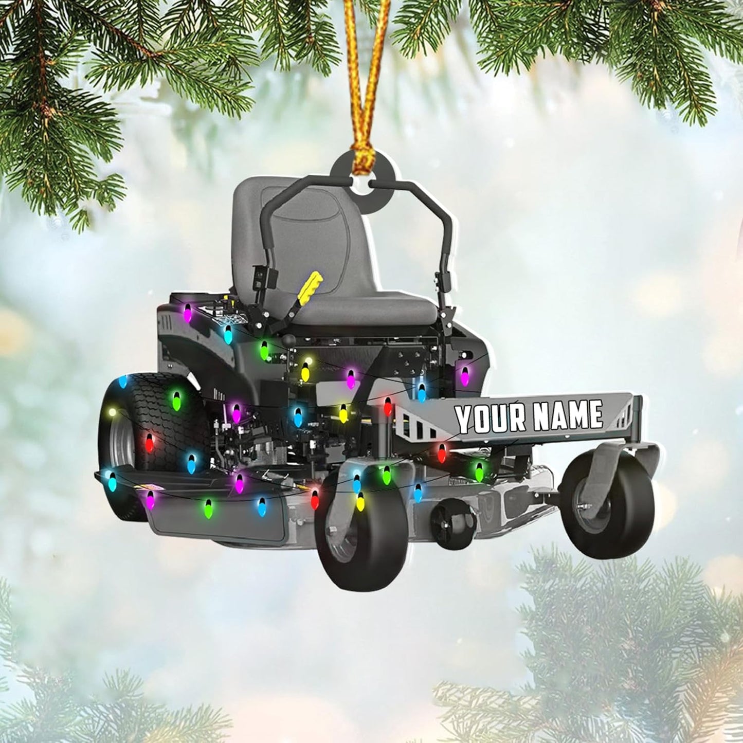 Personalized Lawn Mower Christmas Ornament | Custom Lawn Care Holiday Tree Decoration for Gardeners & Landscapers TG103