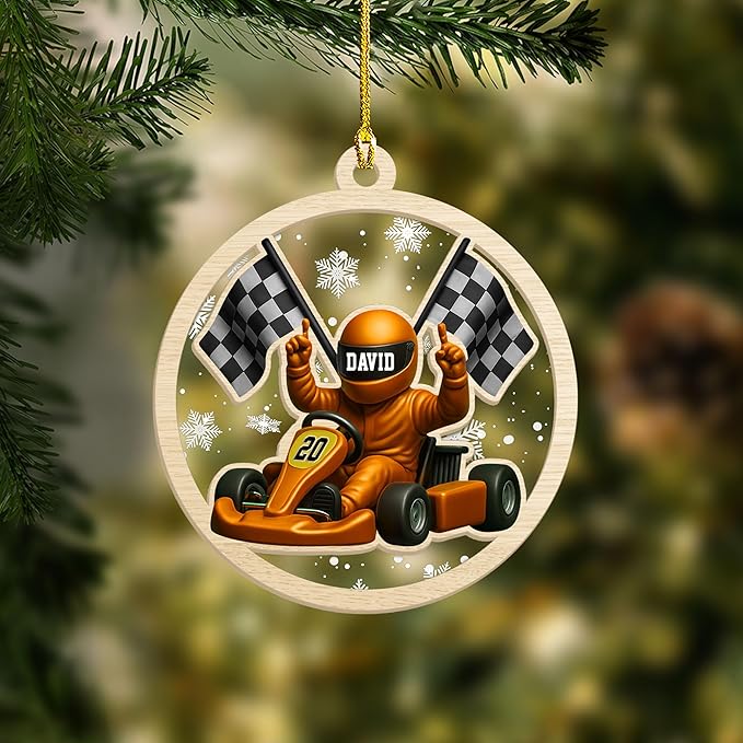 Personalized Go Kart Christmas Ornament N06