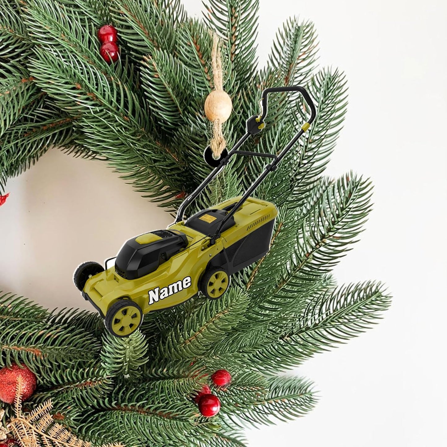 Personalized Lawn Mower Christmas Ornament | Custom Lawn Care Holiday Tree Decoration for Gardeners & Landscapers TG96