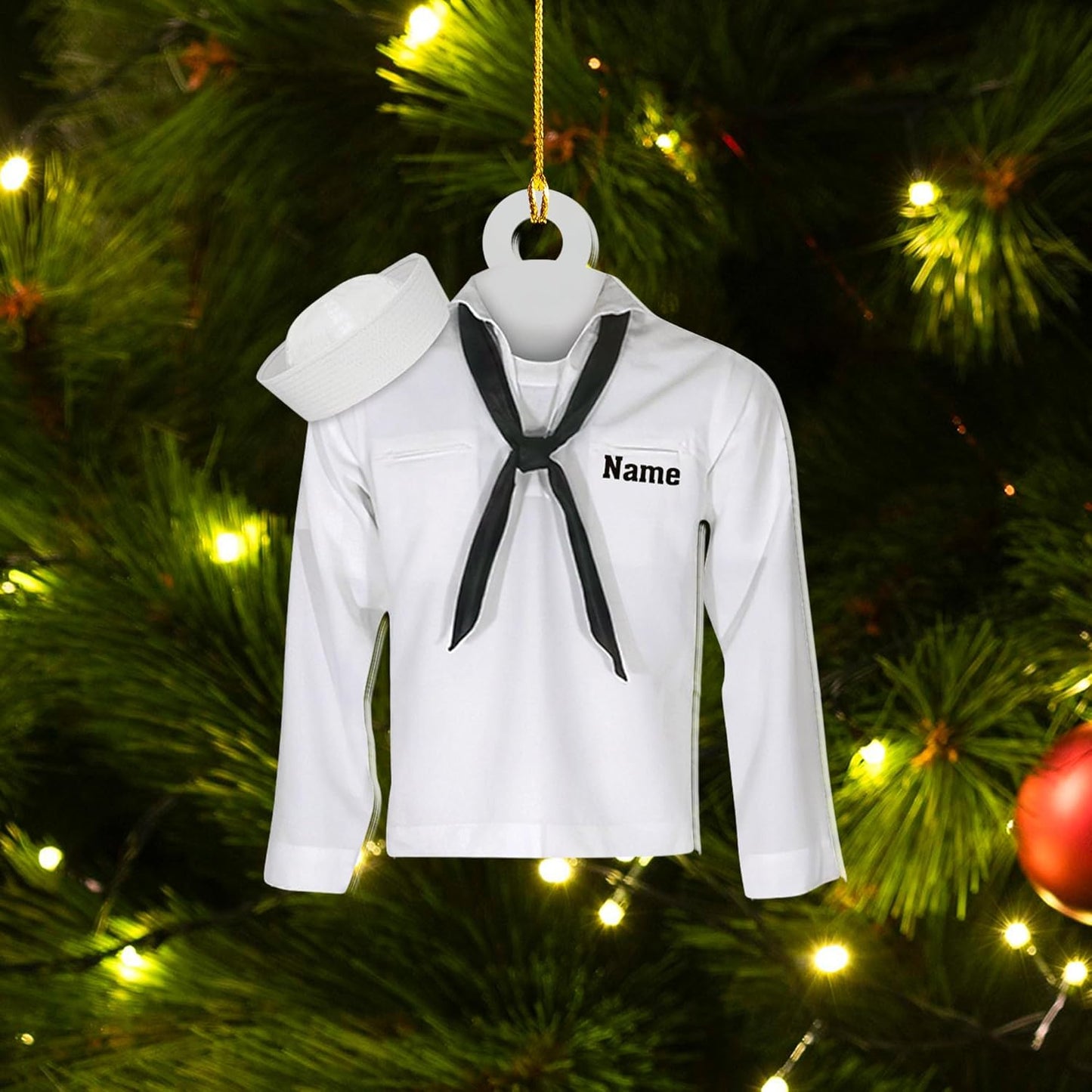 Custom Name Sailor Ornament – Personalized Captain Acrylic Sailing Ornament, Nautical Christmas Tree Decoration for Navy Lovers TS37