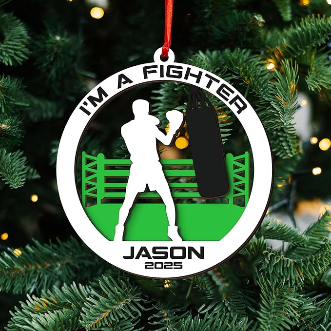 Personalized Boxing Gloves Christmas Ornament - Custom Name Boxing Ornament Gift LL28