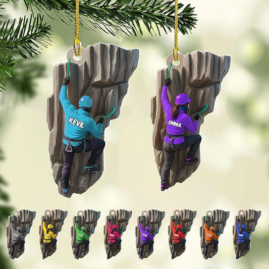 Personalized Rock Climber Christmas Gift for Mountaineers - Climbing Ornament LL19