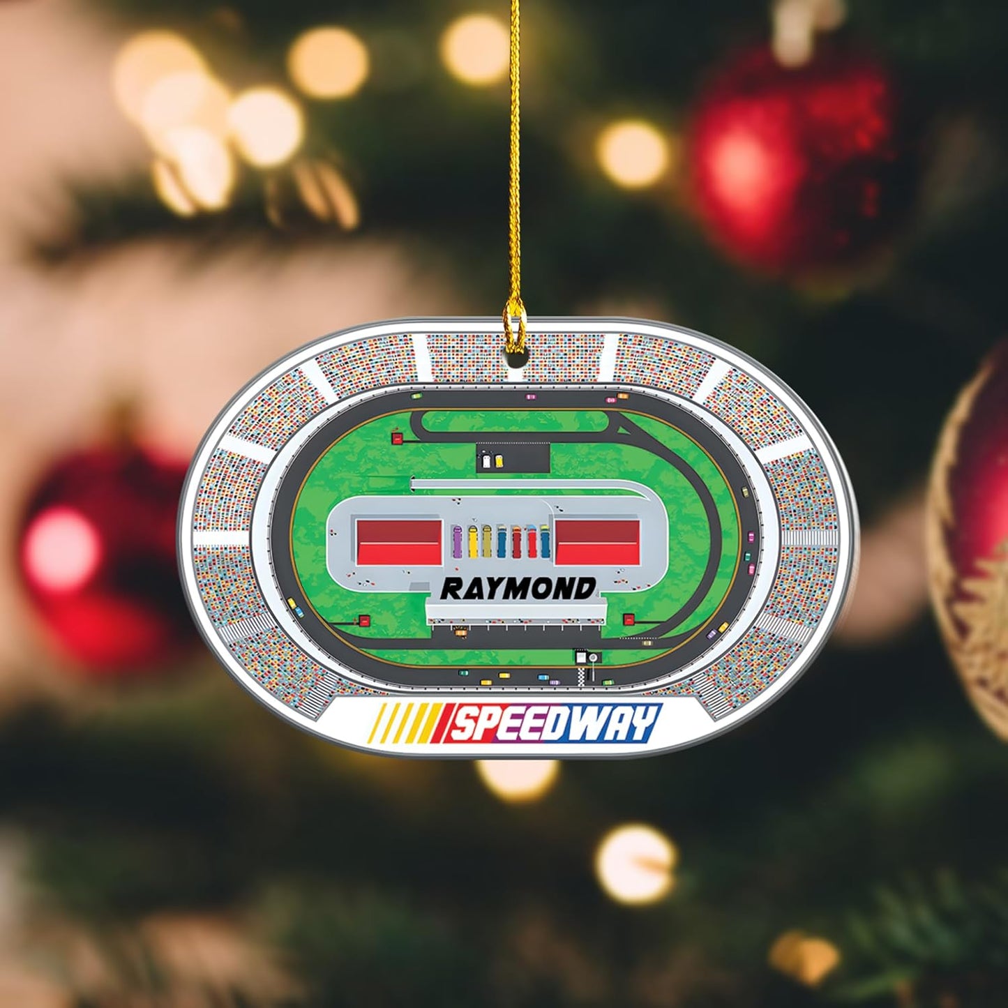 Custom Name Race Car Ornament – Personalized Acrylic Racing Christmas Decoration, Motorsport Fan Gift TR18