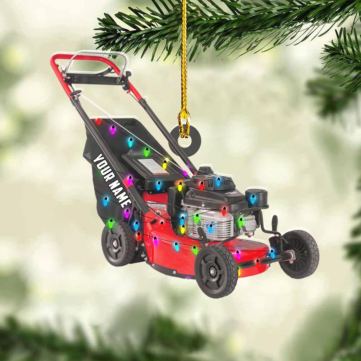 Personalized Lawn Mower Christmas Ornament | Custom Lawn Care Holiday Tree Decoration for Gardeners & Landscapers TG92