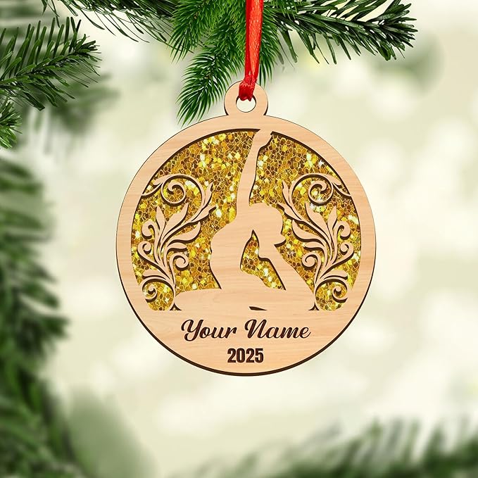 Personalized Yoga Lovers Ornament - Custom Yoga Christmas Decoration Gift LL6