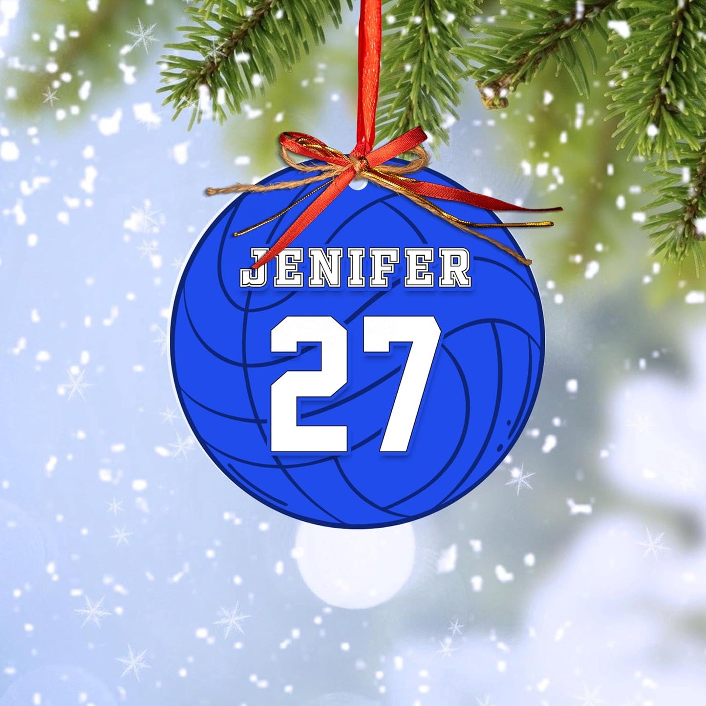 Custom Name Water Polo Christmas Ornament – Personalized Name And Number Water Polo Ornament, Sport Holiday Tree Decoration TW10