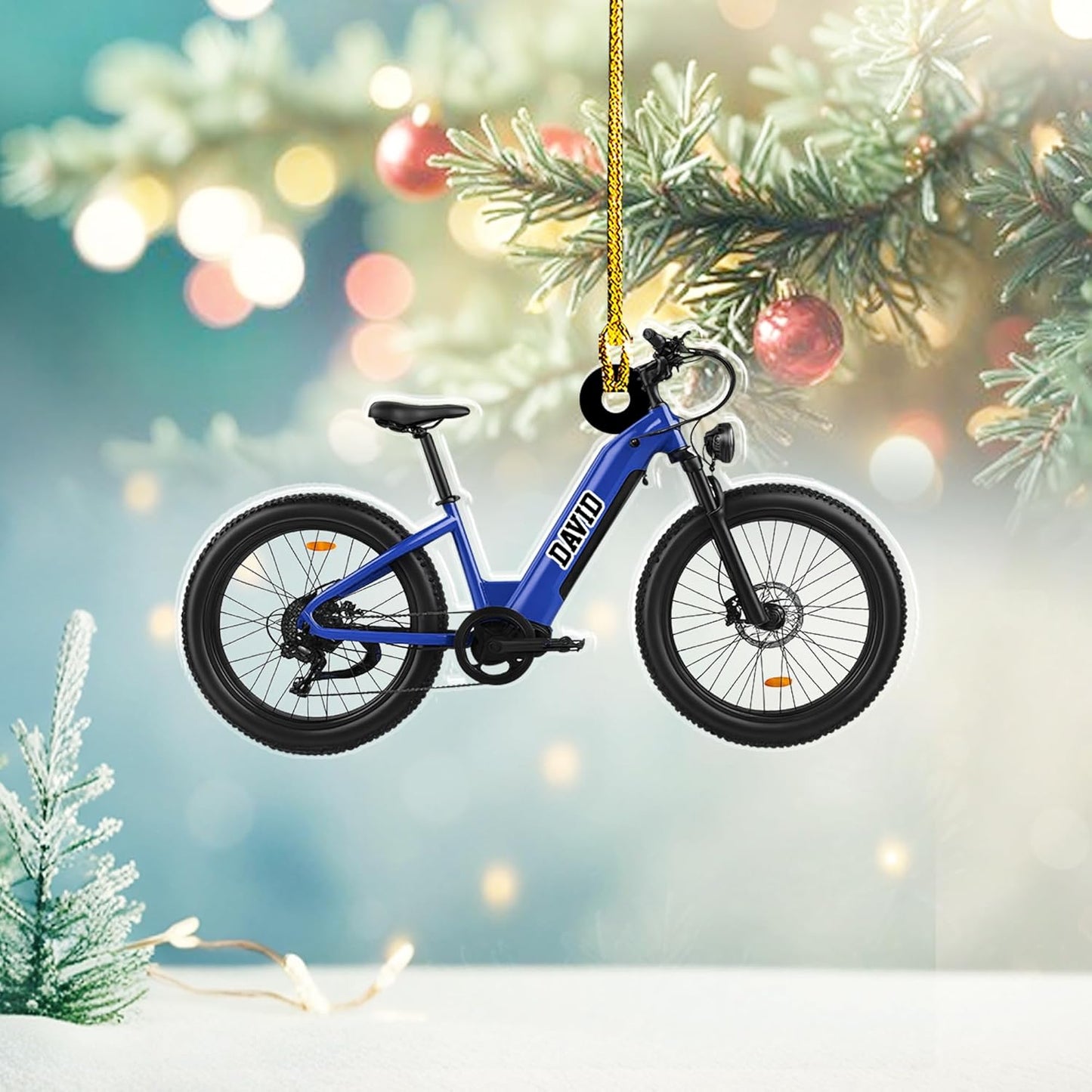 Custom Name Cycling Acrylic Ornament – Personalized Bike Gift, Christmas Tree Keepsake for Cycling Enthusiasts TC36