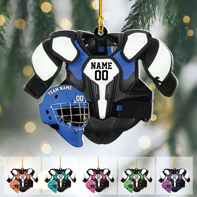 Personalized ice Hockey Ornament N38
