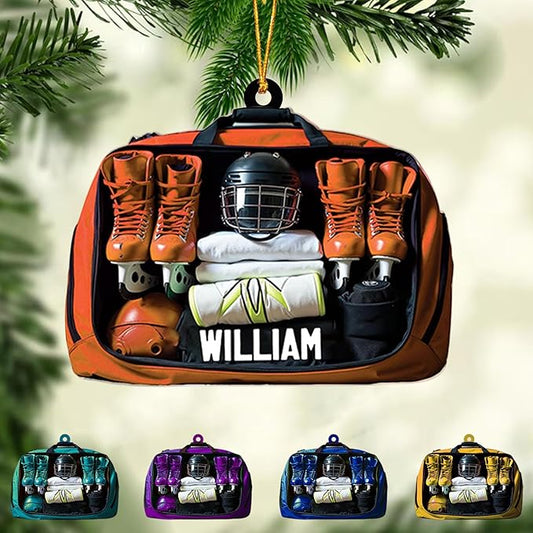 Personalized ice Hockey Ornament N08