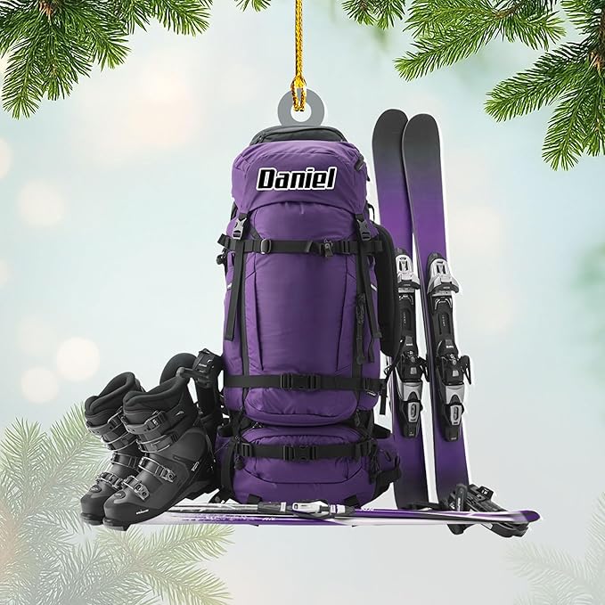 Personalized Snow Skiing Ornament, Custom Colored Skiing Mask Shape Ornament NO5