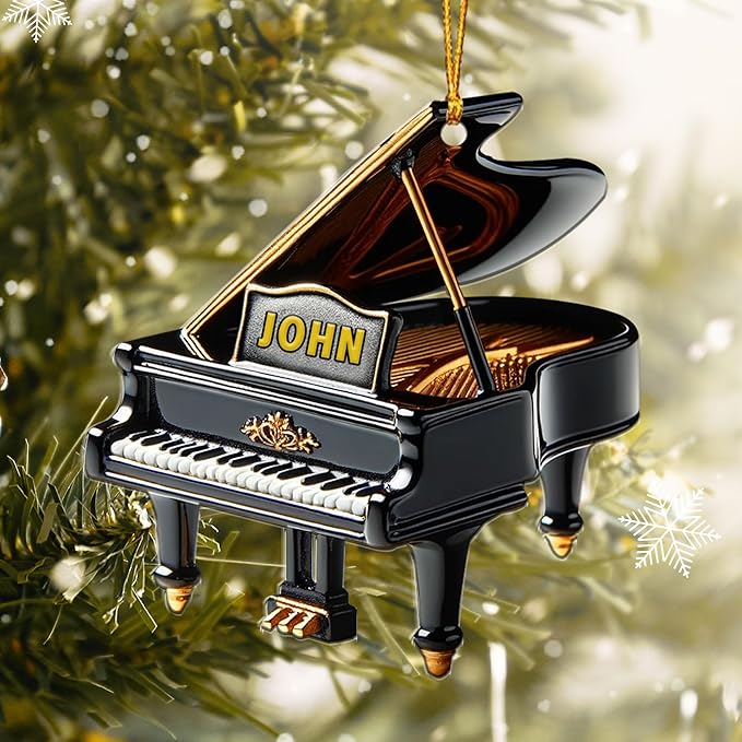 Customized Piano Ornament - Music Instrument Christmas Gift for Piano Lovers LL56