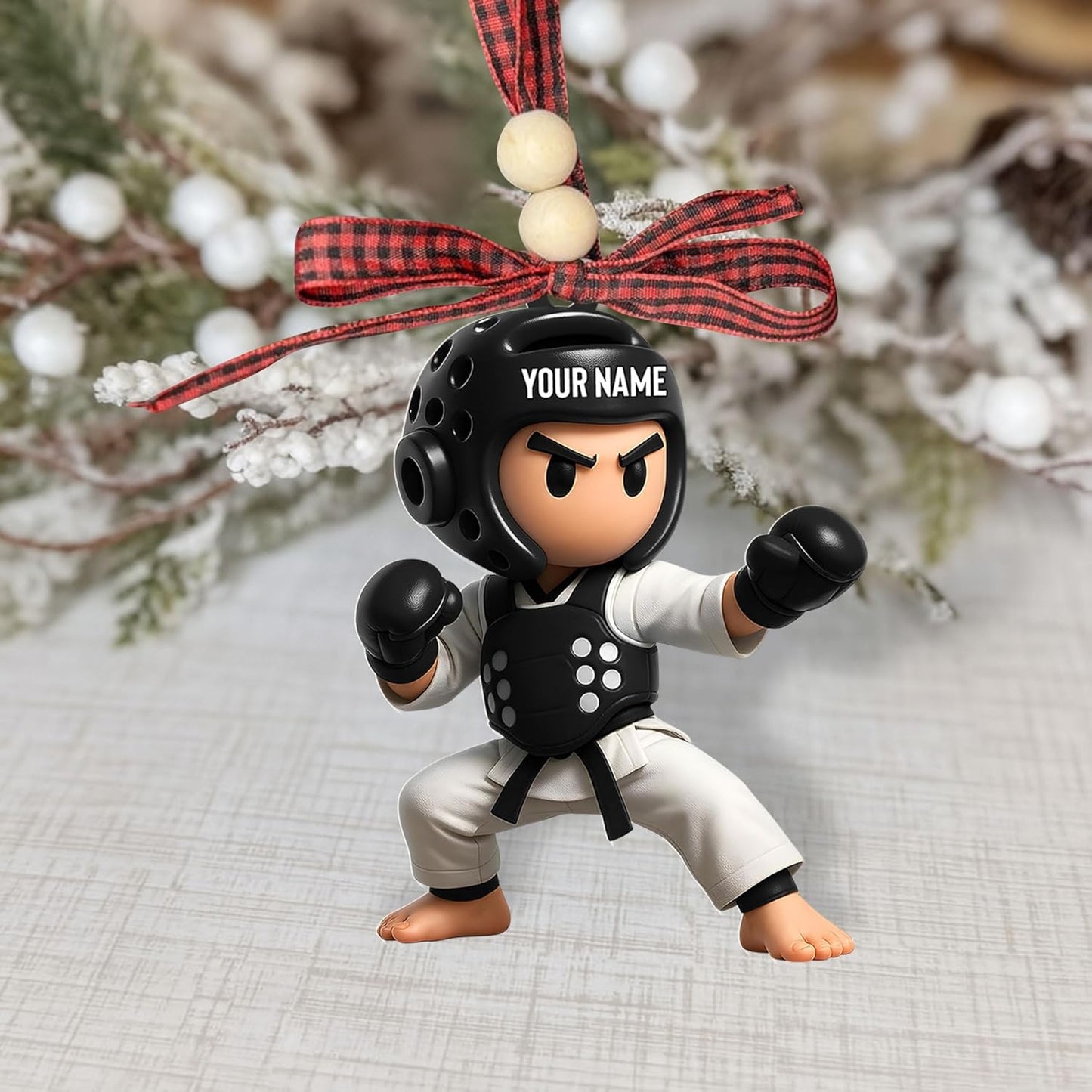 Custom Karate Christmas Ornament – Taekwondo & Jiu Jitsu Gift Krt26