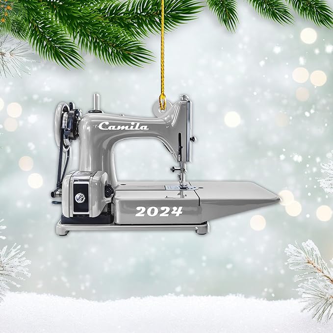 Custom Sewing Machine Ornament - Christmas Ornament Gift for Sewing Lovers LL18