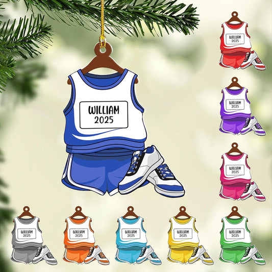 Personalized Marathon Ornament – Custom Name Acrylic Running Christmas Decoration, Runner Gift TM15