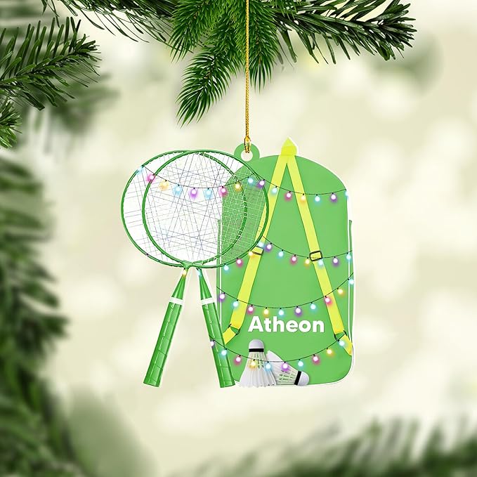 Custom Christmas Gift for Badminton Players, Sports Lovers Badminton Ornament LL15