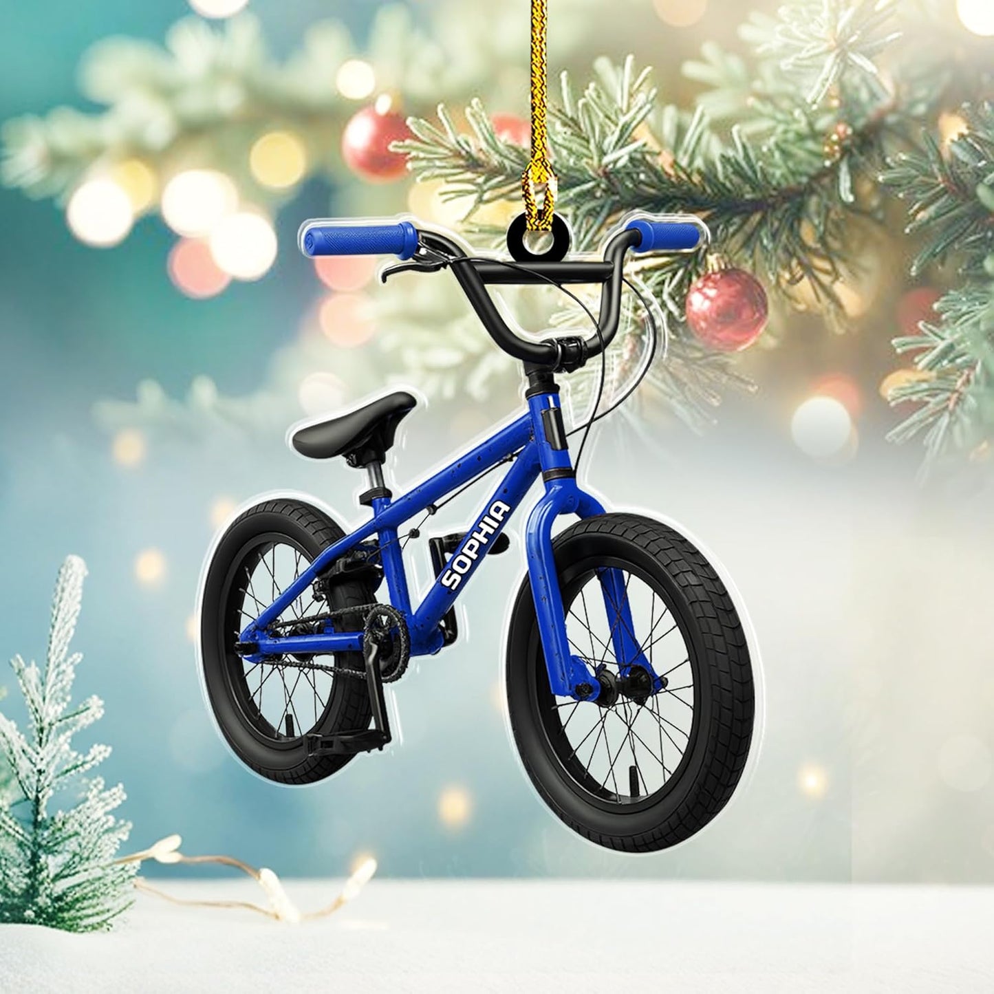 Custom Name Cycling Acrylic Ornament – Personalized Bike Gift, Christmas Tree Keepsake for Cycling Enthusiasts TC33
