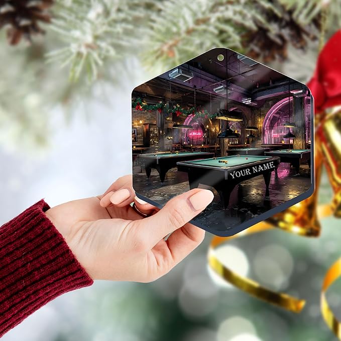 Personalized Billiards Ornament 2025, Billiards Christmas Ornaments N08