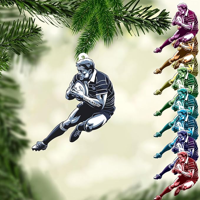 Custom Rugby Player Christmas Gift for Sports Lovers - Rugby Ornament LL24
