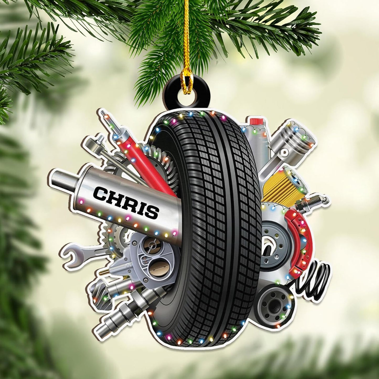 Custom Mechanic Tools Ornament - Mechanic Christmas Ornament M11