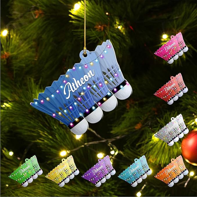 Custom Christmas Gift for Badminton Players, Sports Lovers Badminton Ornament LL12