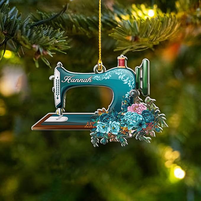 Custom Sewing Machine Ornament - Christmas Ornament Gift for Sewing Lovers LL17