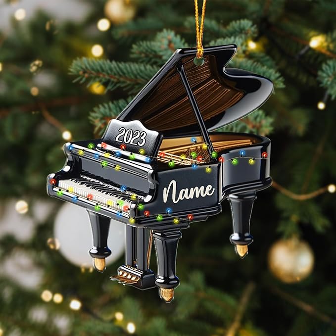 Customized Piano Ornament - Music Instrument Christmas Gift for Piano Lovers LL55