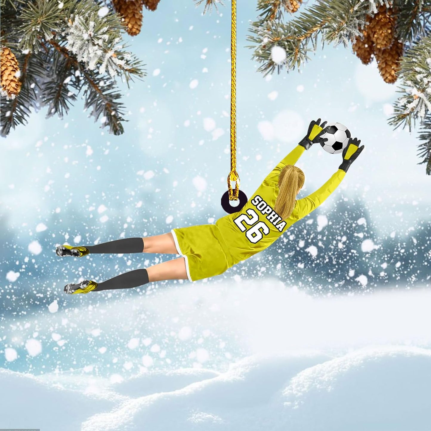 Personalized Soccer Player Christmas Ornament - Xmas Gift for Soccer Lovers C22
