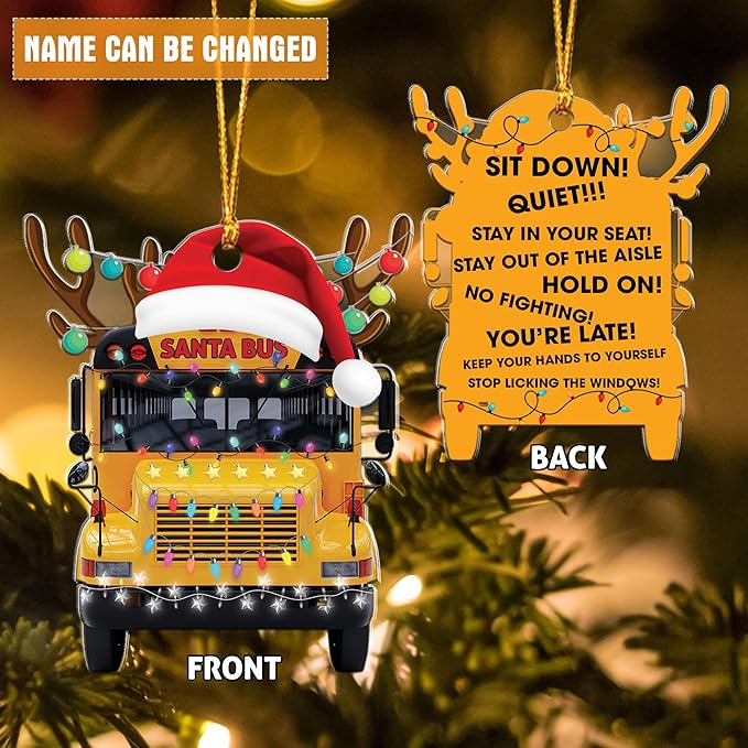 Customized School Bus Ornament - Bus Driver Christmas Gift L14