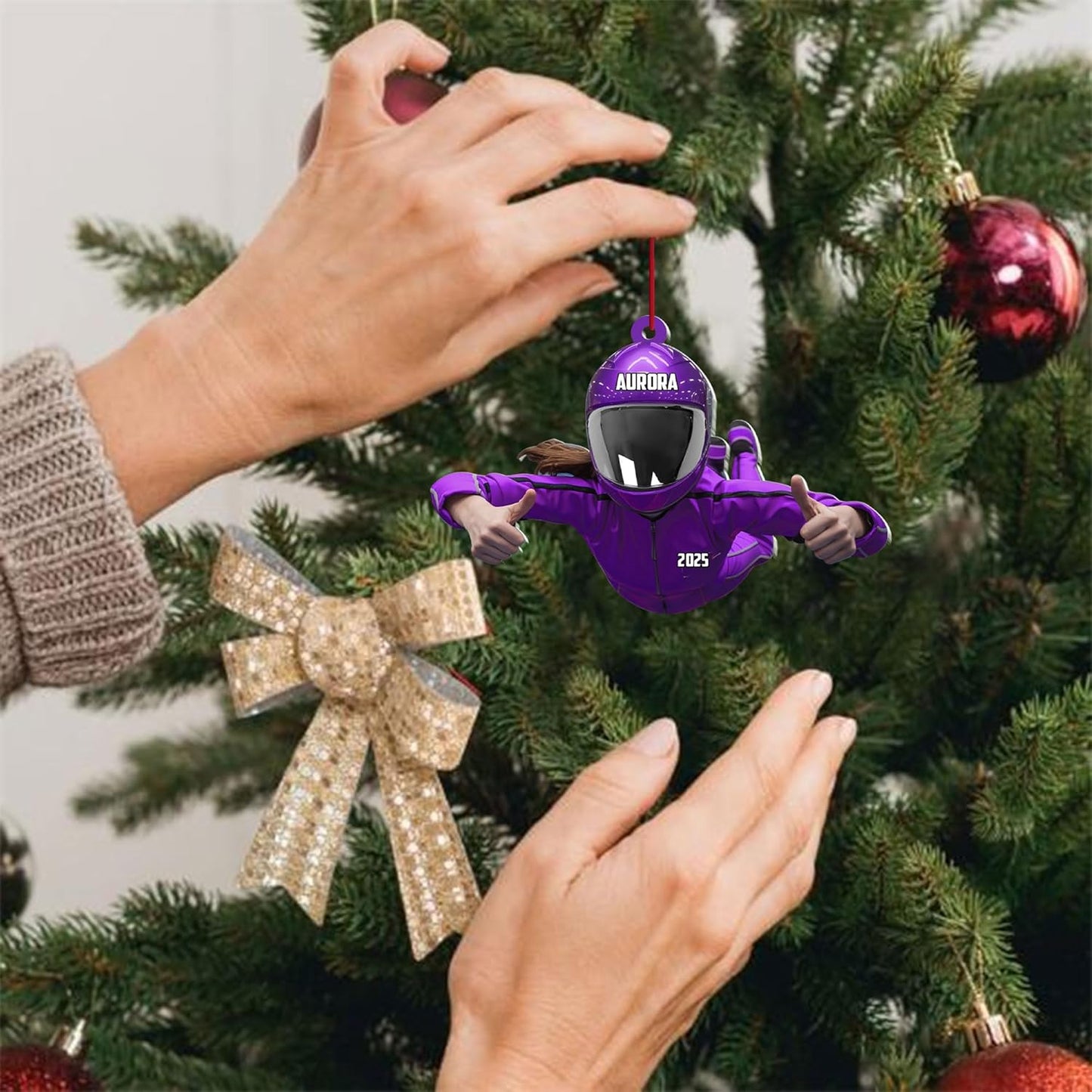 Custom Skydiving Christmas Ornament – Skydiver Xmas Decor O16