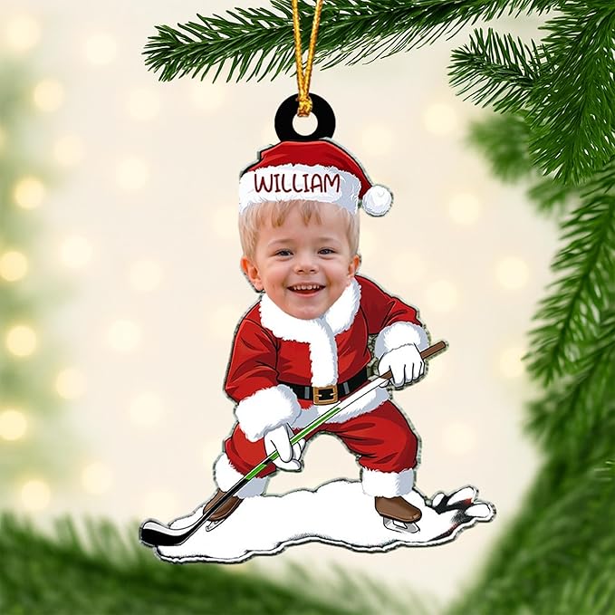 Personalized ice Hockey Ornament N10