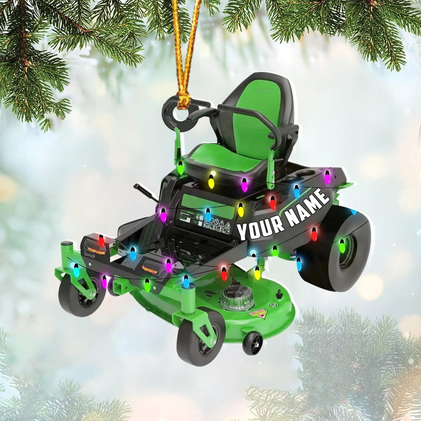 Personalized Lawn Mower Christmas Ornament | Custom Lawn Care Holiday Tree Decoration for Gardeners & Landscapers TG112