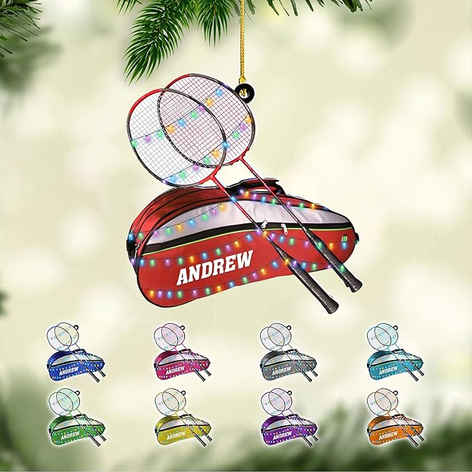 Pesonalized Christmas Gift for Badminton Players, Sports Lovers Badminton Ornament LL32