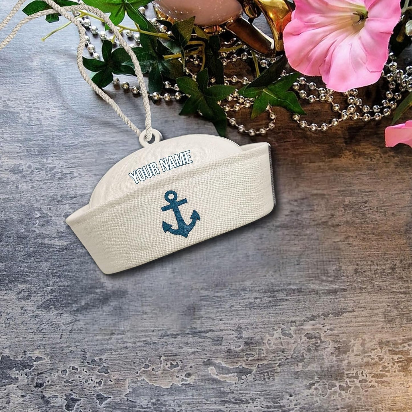 Personalized Sailor Ornament – Custom Captain Sailor Acrylic Ornament, Unique Sailing Glass Keepsake, Navy Captain Holiday Gift for Sailors TS11