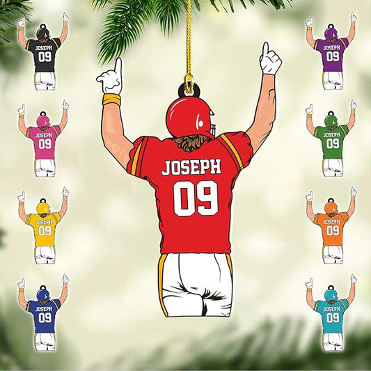 Personalized Rugby Player Christmas Gift for Sports Lovers - Rugby Ornament LL17